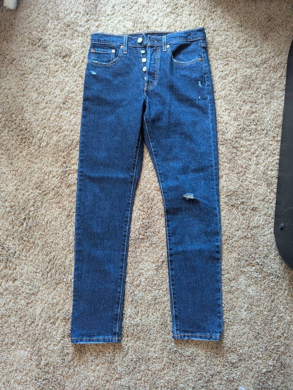 Levi's 501 S Skinny Jeans, Dark Wash, 27W 32L